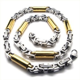 21,9 Zoll Goldene Zylindrische Halskette Aus Titan
