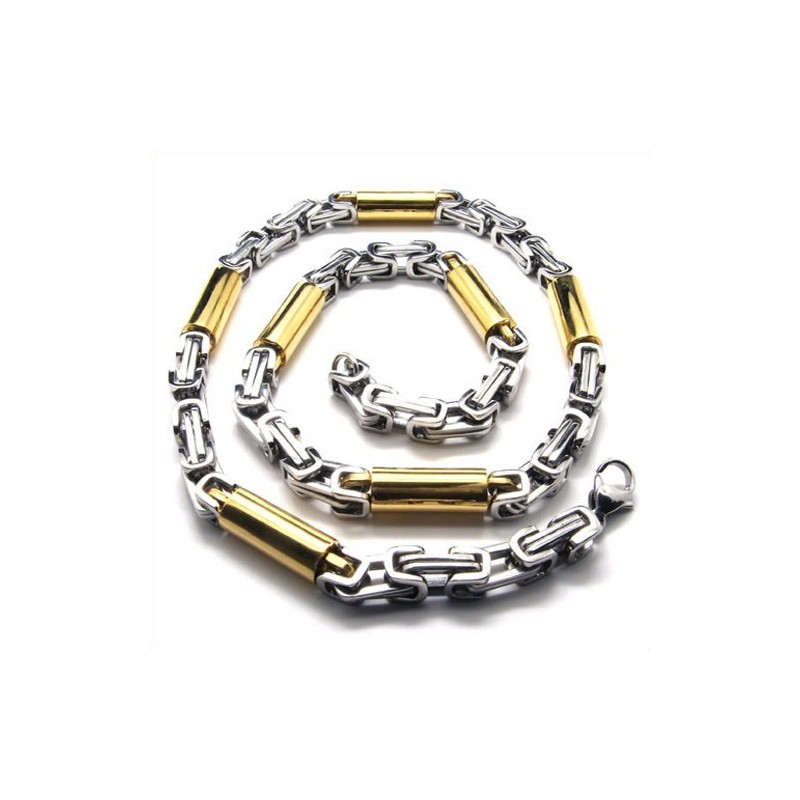 21,9 Zoll Goldene Zylindrische Halskette Aus Titan