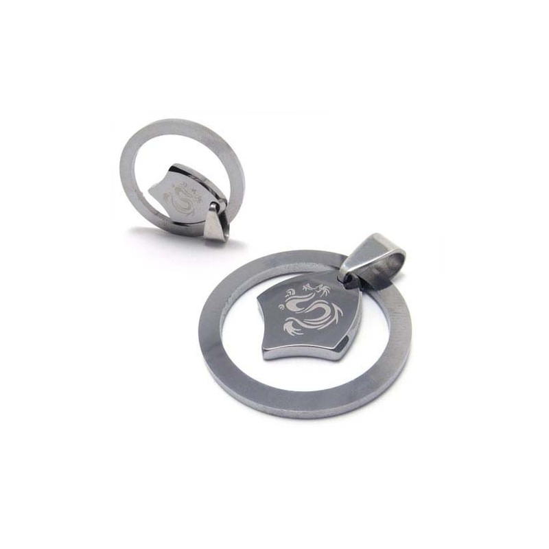 Wolfram-Anhänger Im Neuen Stil Mit Drachenkreis (Kostenlose Kette) Wolfram-Anhänger Im Neuen Stil Mit Drachenkreis (Kostenlose Kette)