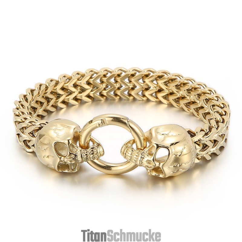 Cooles Totenkopf Titan Herrenarmband