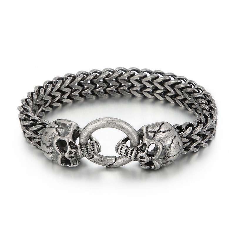 Cooles Totenkopf Titan Herrenarmband