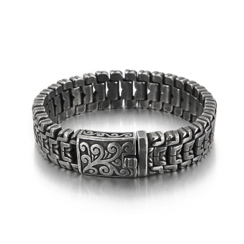 Beliebtes Cooles Hip-Hop-Blumenarmband Aus Titan Für Herren