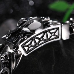 Cooles Retro-Totenkopf-Armband Aus Titan Für Herren, Rock-Chic, Geisterkopf-Armband, Tide-Accessoires Für Herren