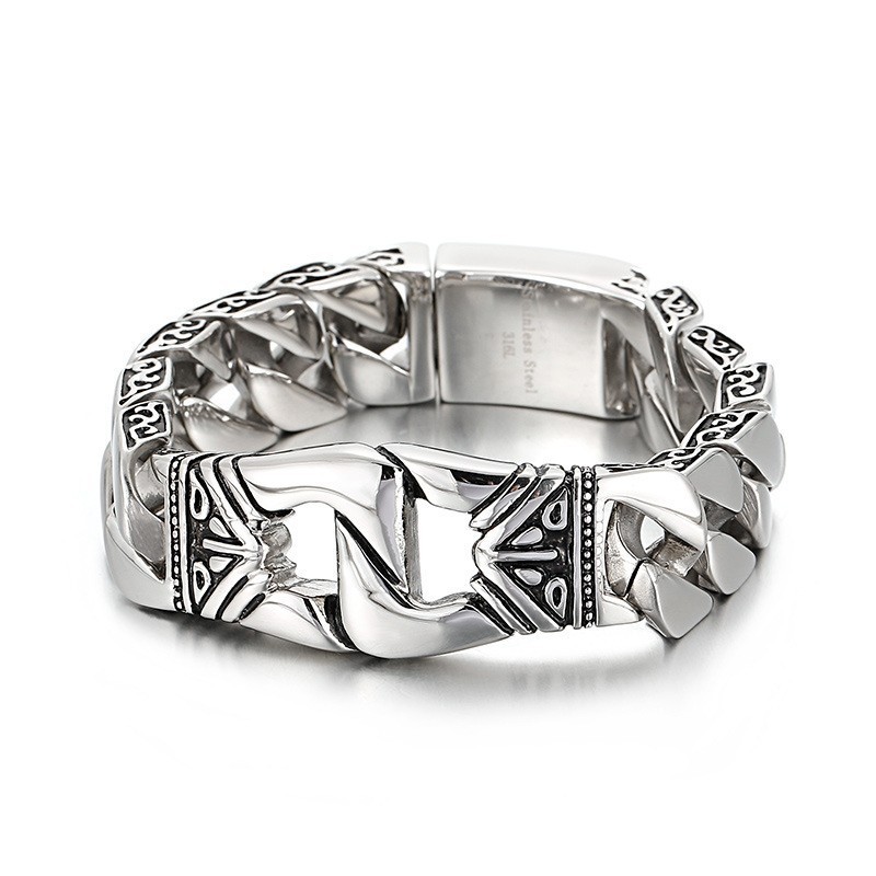 Retro Chic Wind Muster Portrait Casting Muster Rand Titan Armband Für Männer Retro Chic Wind Muster Portrait Casting Muster Rand Titan Armband Für Männer