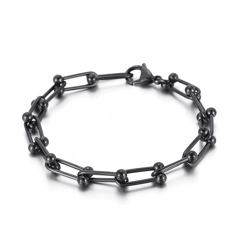 Titanarmband Mit Hufeisenschnalle Für Herren Und Damen, U-Förmiges Schnallenarmband