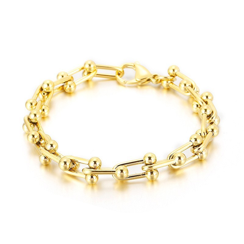 Titanarmband Mit Hufeisenschnalle Für Herren Und Damen, U-Förmiges Schnallenarmband
