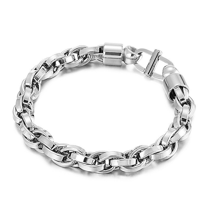 Ovales Twist-Kettenarmband Aus Titan Für Herren Ovales Twist-Kettenarmband Aus Titan Für Herren