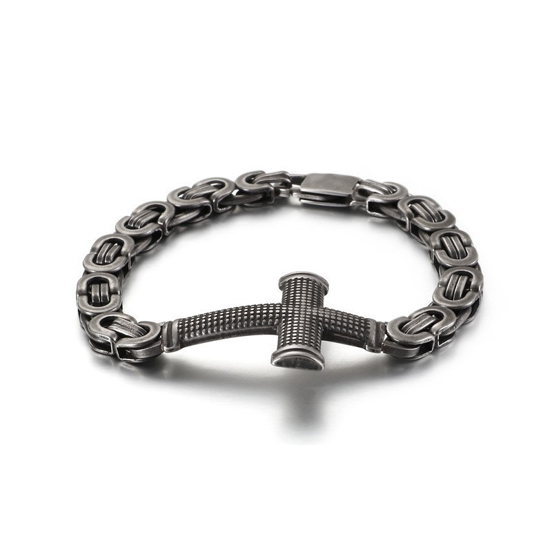Beliebte Fashion Street Cross Back Chain Titanarmband Für Männer