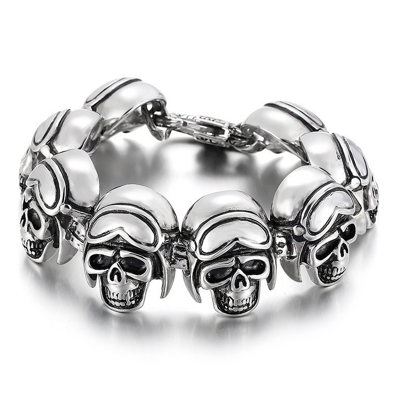 Vintage Cool Rock Skull Titan Armband Für Männer
