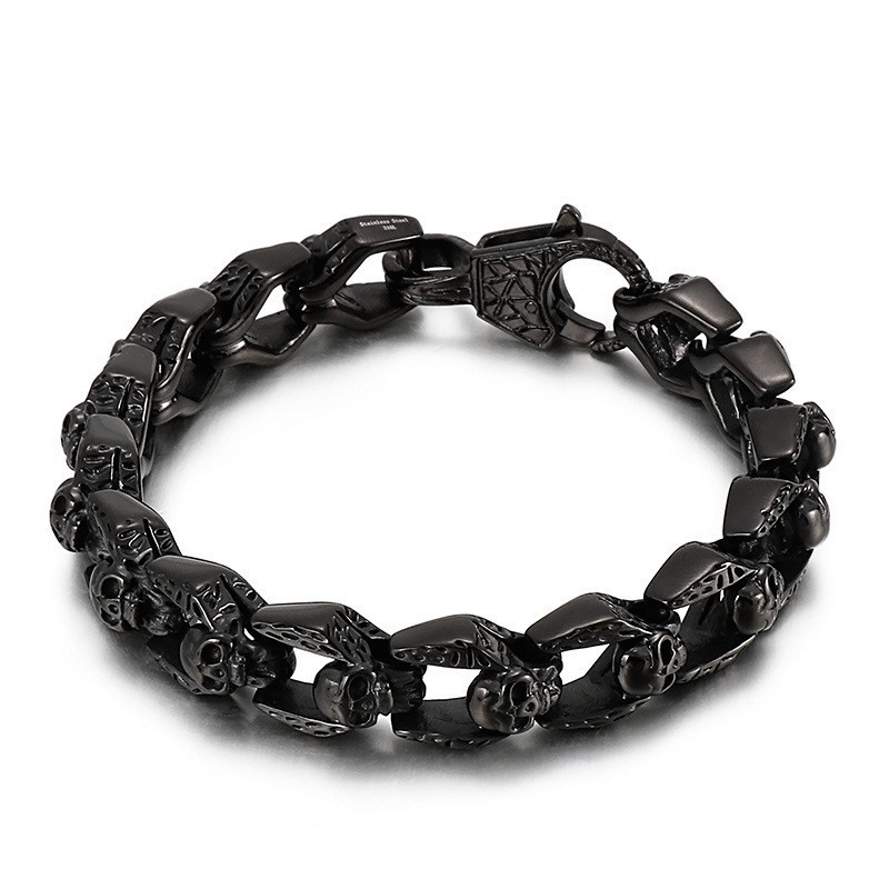 Mode Vintage Wind Titan Schädel Schmuck Hip Hop Rock Herren Armbänder