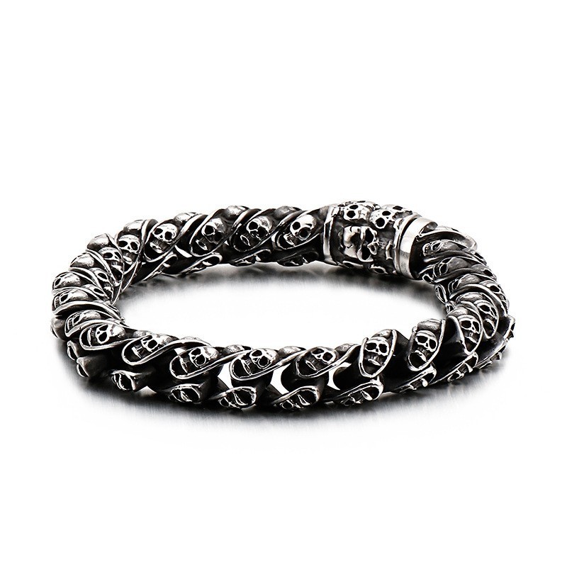 Titan Totenkopf Armband Schickes Biker Geister Armband Titan Schmuck