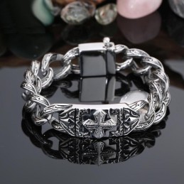 Mode Retro Hand Schmuck Fadenkreuz Muster Titan Armband