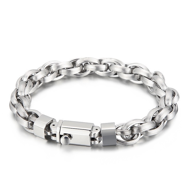 Mode Vakuum Beschichtung Druckknopf Doppelring O Armband Für Männer Mode Vakuum Beschichtung Druckknopf Doppelring O Armband Für Männer