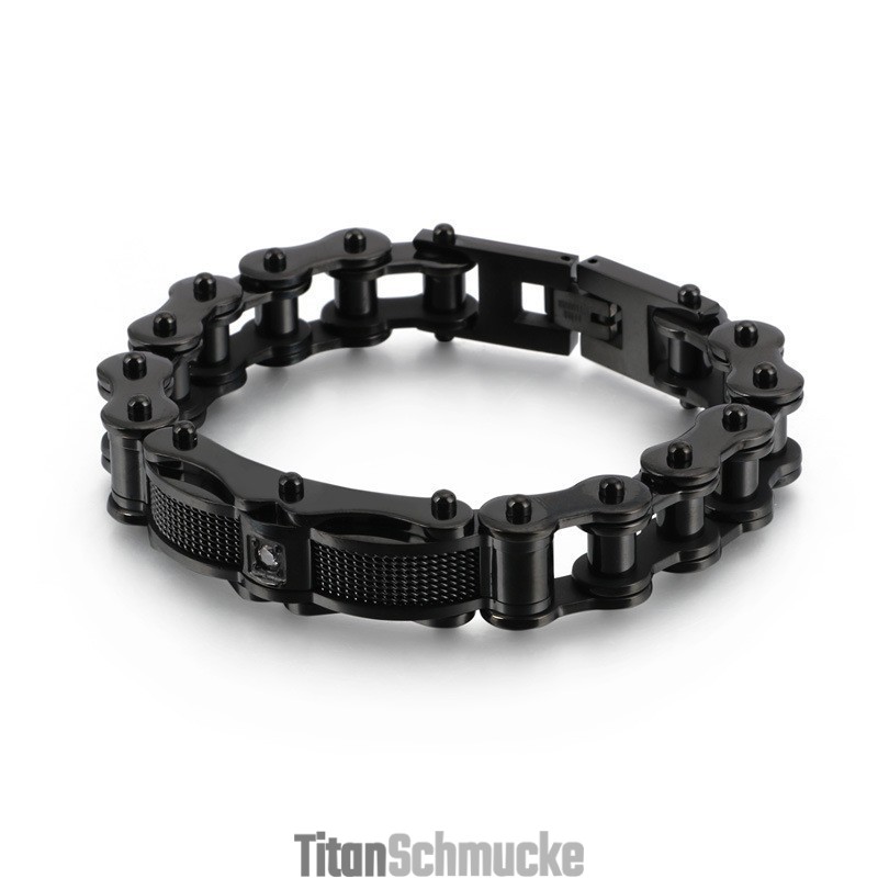 Rock Biker Kette Titan Herren Armband Mit Diamant Rock Biker Kette Titan Herren Armband Mit Diamant