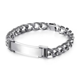 Cooles Totenkopfkreuz Mit Zirkonia Titan Armband