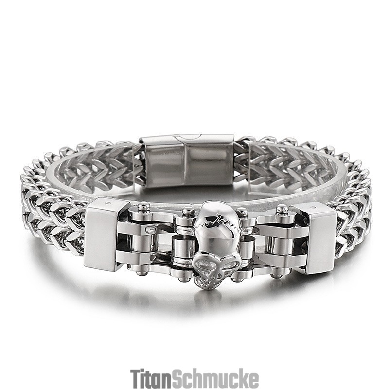 Cooles Hip Hop Totenkopf Herren Titan Armband Cooles Hip Hop Totenkopf Herren Titan Armband
