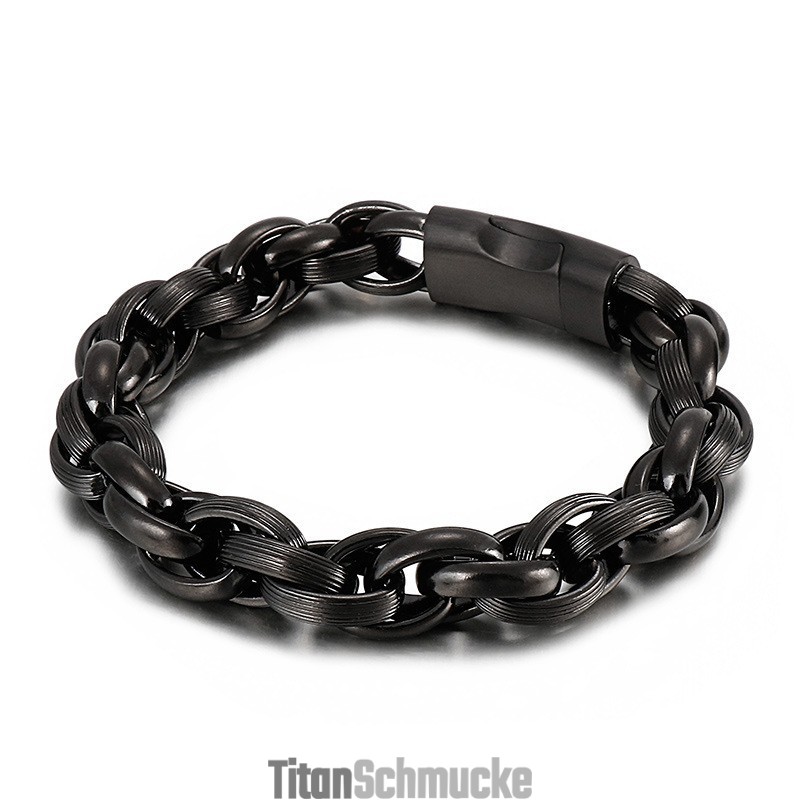 Einfaches Vakuum-Doppelring-O-Ring-Kettenarmband Aus Titan Einfaches Vakuum-Doppelring-O-Ring-Kettenarmband Aus Titan