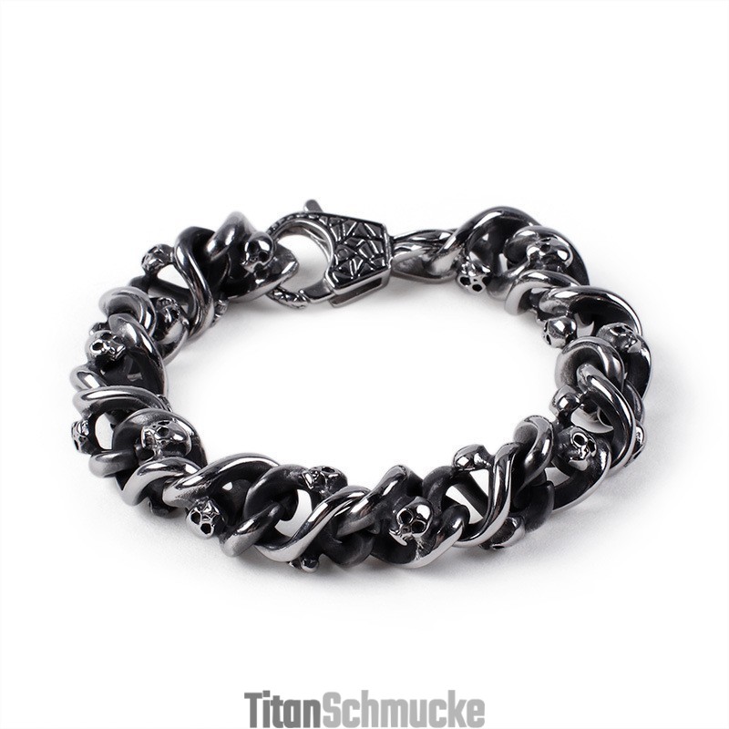 Alternative Chic Herrenarmband Cooles Titan Totenkopf Armband