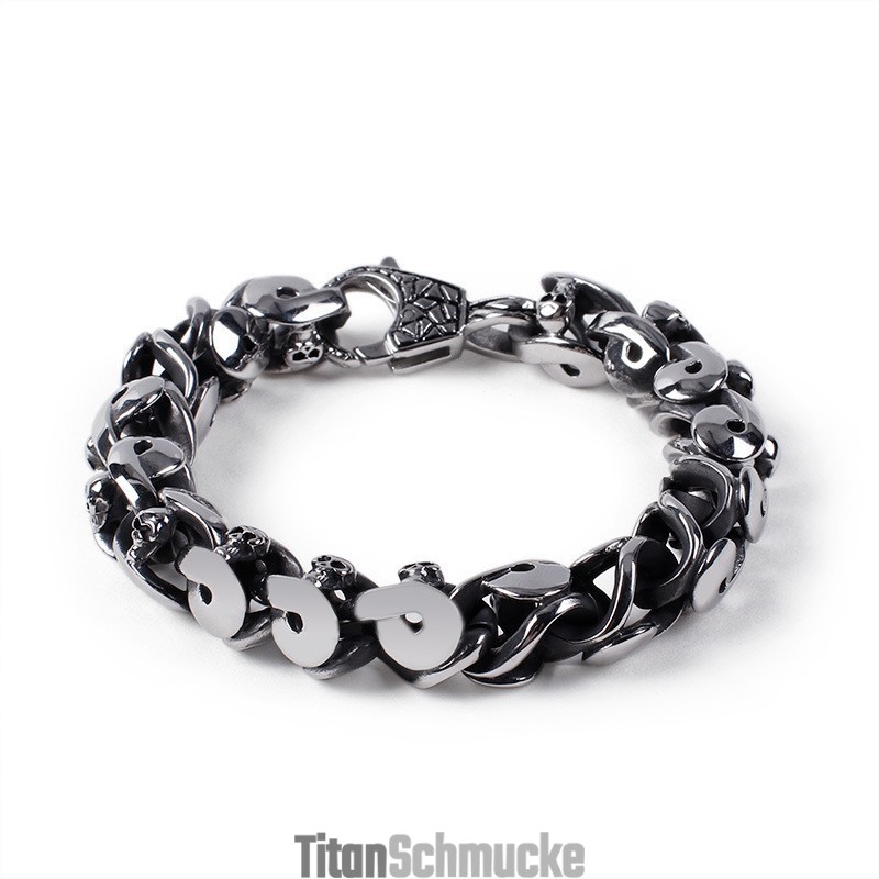 Alternative Chic Herrenarmband Cooles Titan Totenkopf Armband