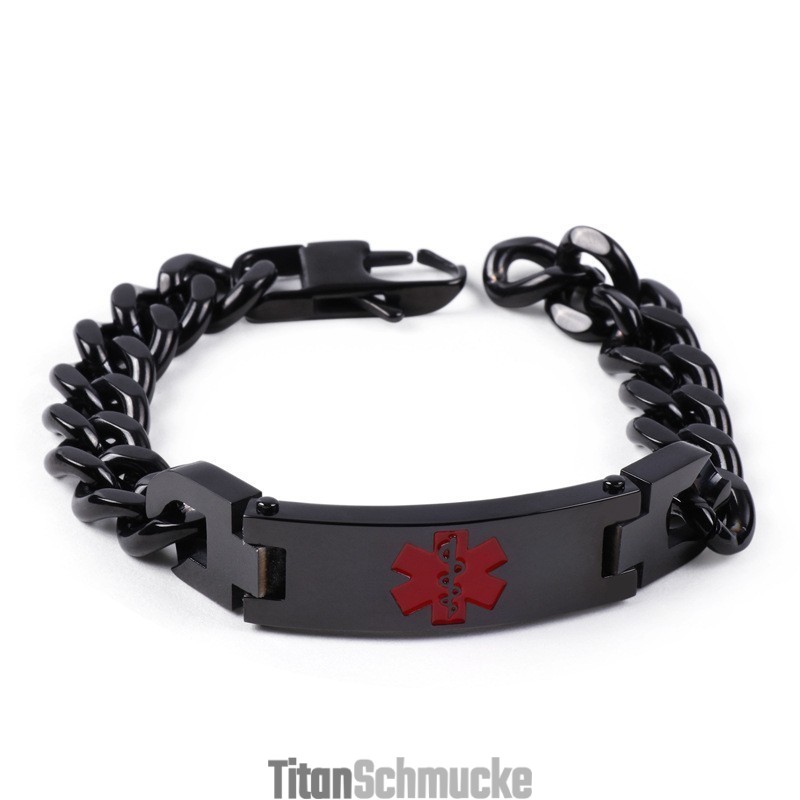 Rotes Medizinisches Logo Herrenarmband Titanschmuck Rotes Medizinisches Logo Herrenarmband Titanschmuck