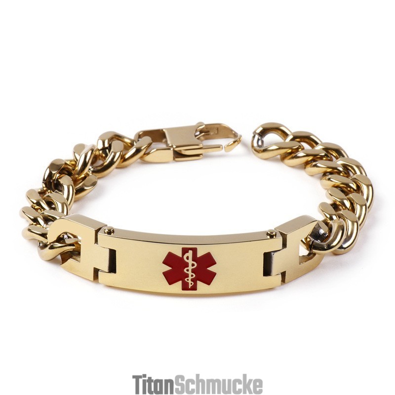Edition Fashion Curved Brand Red Medical Logo Herrenarmband Titan Schmuck Edition Fashion Curved Brand Red Medical Logo Herrenarmband Titan Schmuck
