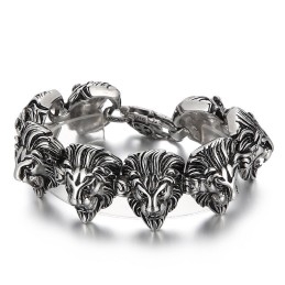 Titanarmband Mit Löwenkopf Als Alternatives Wildtier