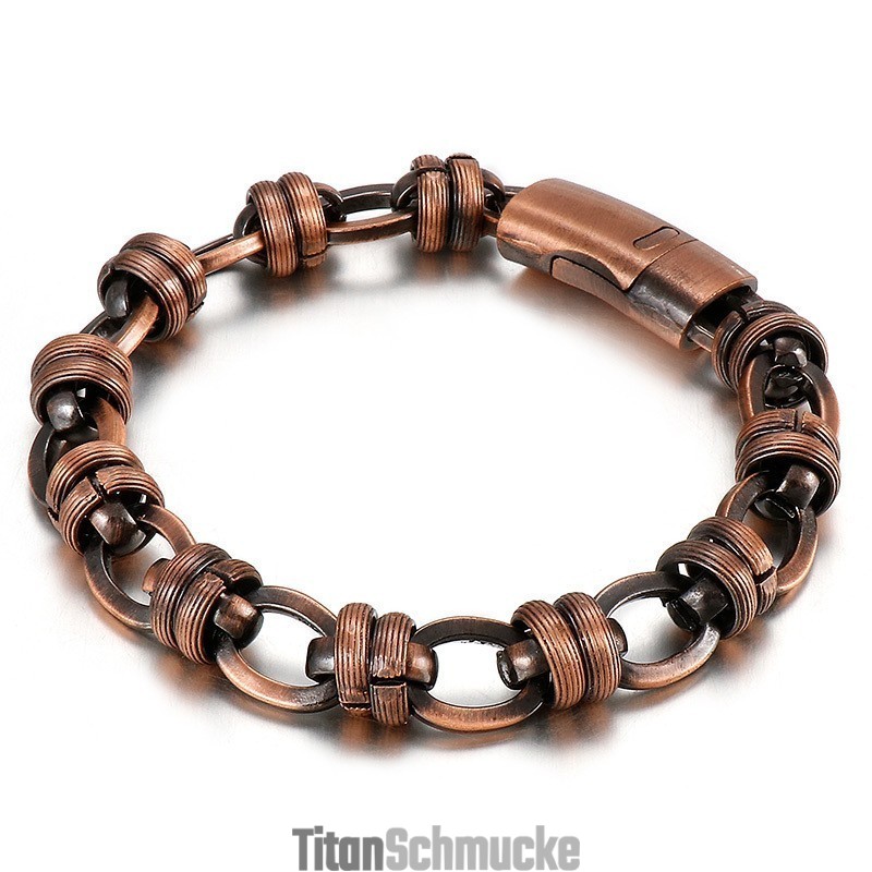 Vintage Bronze Oval Titan Herrenarmband