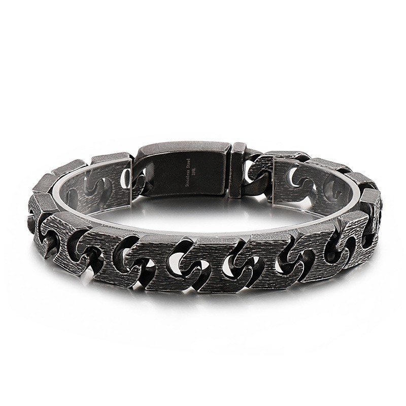 Vintage Geometrisches Schickes Titanarmband Für Männer