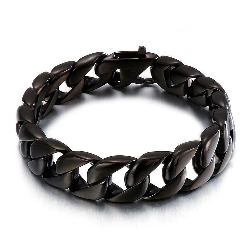 Vakuumplattiertes Schwarzes Glänzendes Armband