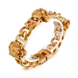 Löwenkopf-Armband, Armband, Armband, Hiphop, Street Dance, Männlich, Titan-Schmuck