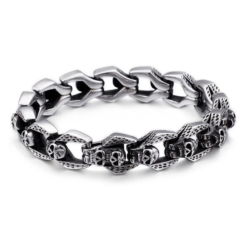 Schicke Windschädel-Armbänder Tide Men Titan-Armbänder Schicke Windschädel-Armbänder Tide Men Titan-Armbänder