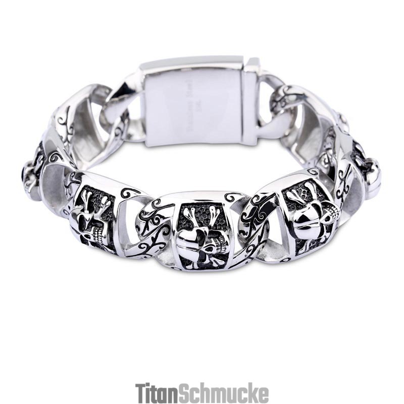 Hip-Hop Chic Style Armbänder Herren Titan Armbänder Dicker Abschnitt Totenkopf Schmuck Hip-Hop Chic Style Armbänder Herren Titan Armbänder Dicker Abschnitt Totenkopf Schmuck