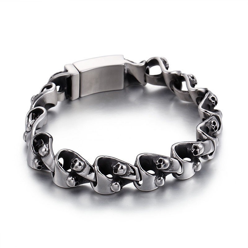 Cooles Schickes Totenkopf-Titanarmband Für Männer Cooles Schickes Totenkopf-Titanarmband Für Männer