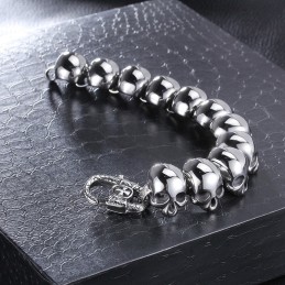 Modisches, Cooles, Poliertes Totenkopf-Armband Aus Titan Für Herren
