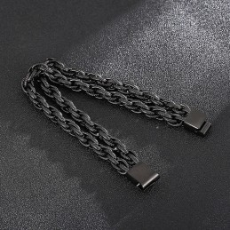Modisches Schwarz Beschichtetes Doppel-Titan-Herrenarmband