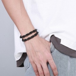 Modisches Schwarz Beschichtetes Doppel-Titan-Herrenarmband
