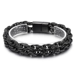 Modisches Schwarz Beschichtetes Doppel-Titan-Herrenarmband