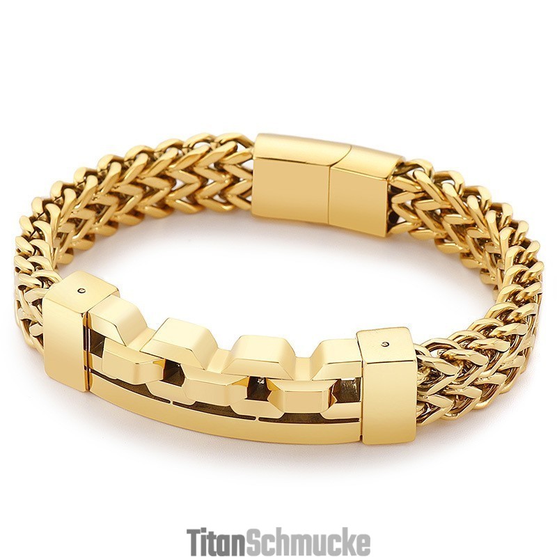 Modisches Quadratisches Hohles Titanarmband Für Männer