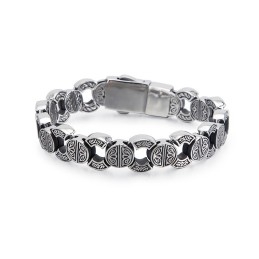 Herren Titanarmband Mit Totenkopf Und Gekreuzten Knochen