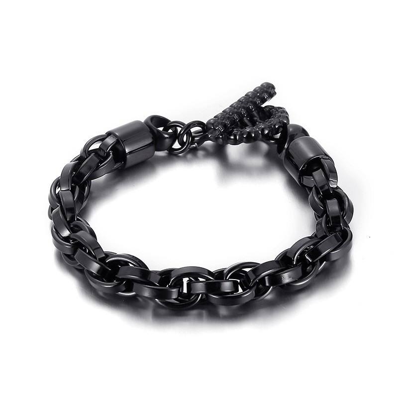Cooles Modisches Herrenarmband Aus Titan Mit Totenkopf-Schnalle Cooles Modisches Herrenarmband Aus Titan Mit Totenkopf-Schnalle
