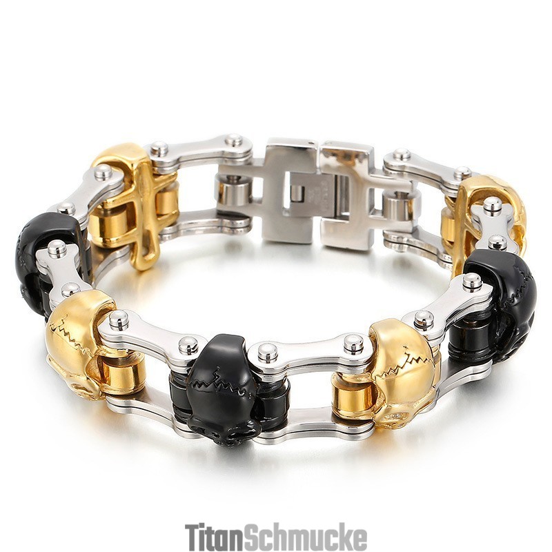 Beliebtes Cooles Totenkopf-Titanarmband Für Männer Beliebtes Cooles Totenkopf-Titanarmband Für Männer