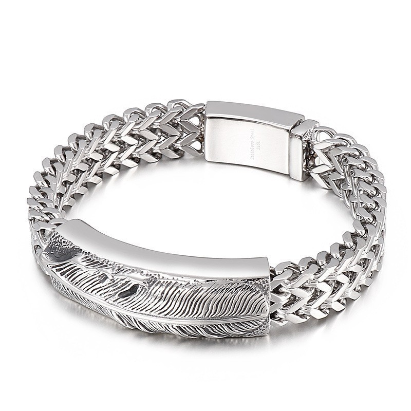 Herrenmode Hip-Hop Feder Titan Armband