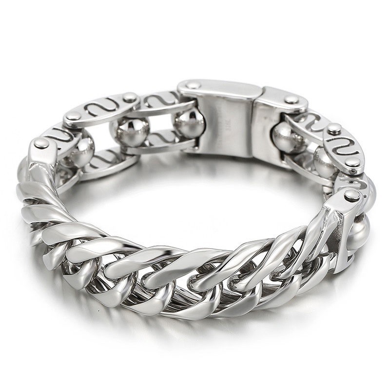 Mode Runde Perlen Chic Stil Herren Titan Armband