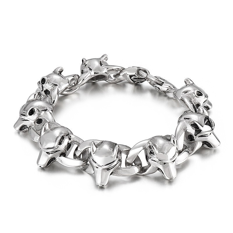 Beliebtes Titanarmband Für Herren Mit Tierkopf