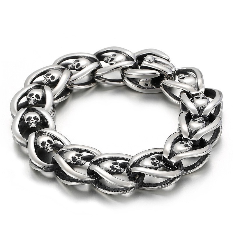 Modisches Titan-Totenkopf-Armband Für Herren Modisches Titan-Totenkopf-Armband Für Herren