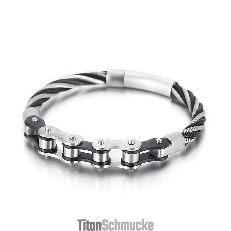Schickes Titan-Biker-Kettenspleißarmband Für Männer Und Frauen Schickes Titan-Biker-Kettenspleißarmband Für Männer Und Frauen