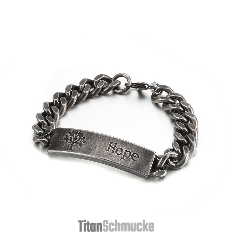 Modisches Herren-Armband Aus Titan Mit Lebensbaum Modisches Herren-Armband Aus Titan Mit Lebensbaum