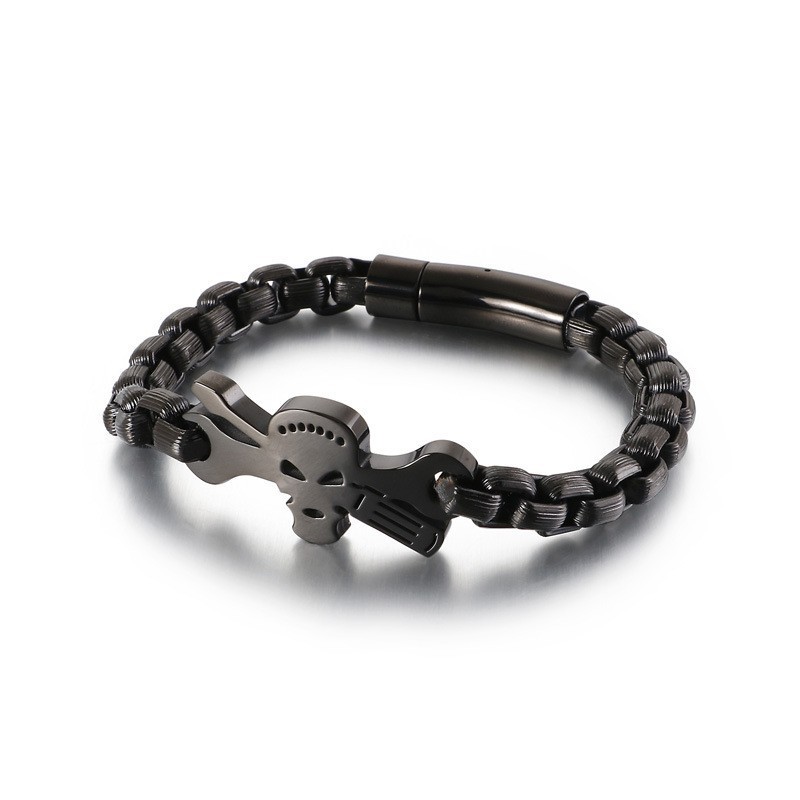 Titan-Totenkopfarmband Für Herren