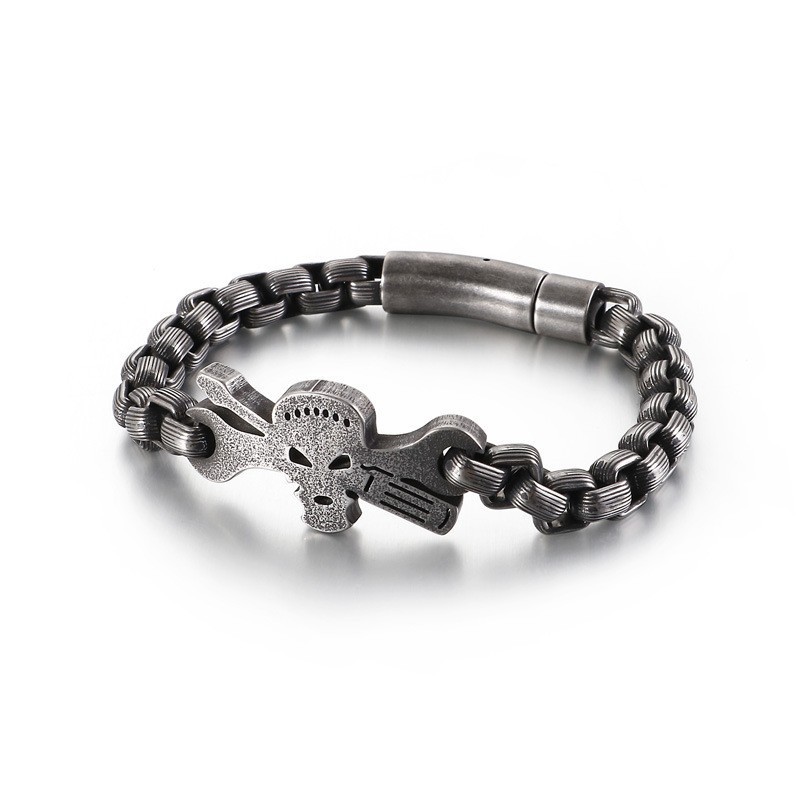 Titan-Totenkopfarmband Für Herren