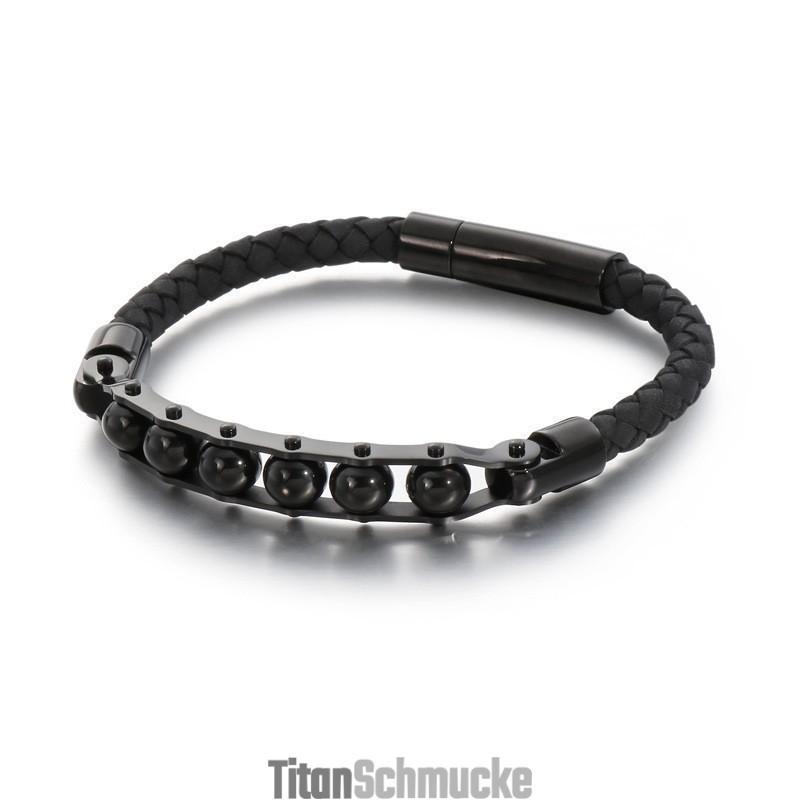 Modische Geflochtene Lederarmbänder Für Herren Mit Runden Perlen Modische Geflochtene Lederarmbänder Für Herren Mit Runden Perlen